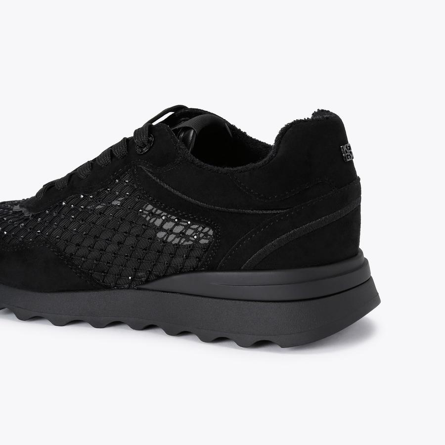 KINDER Black Lace Up Mesh Crystal Sneaker by KG KURT GEIGER KINDER Black Lace Up Mesh Crystal Sneaker by KG KURT GEIGER