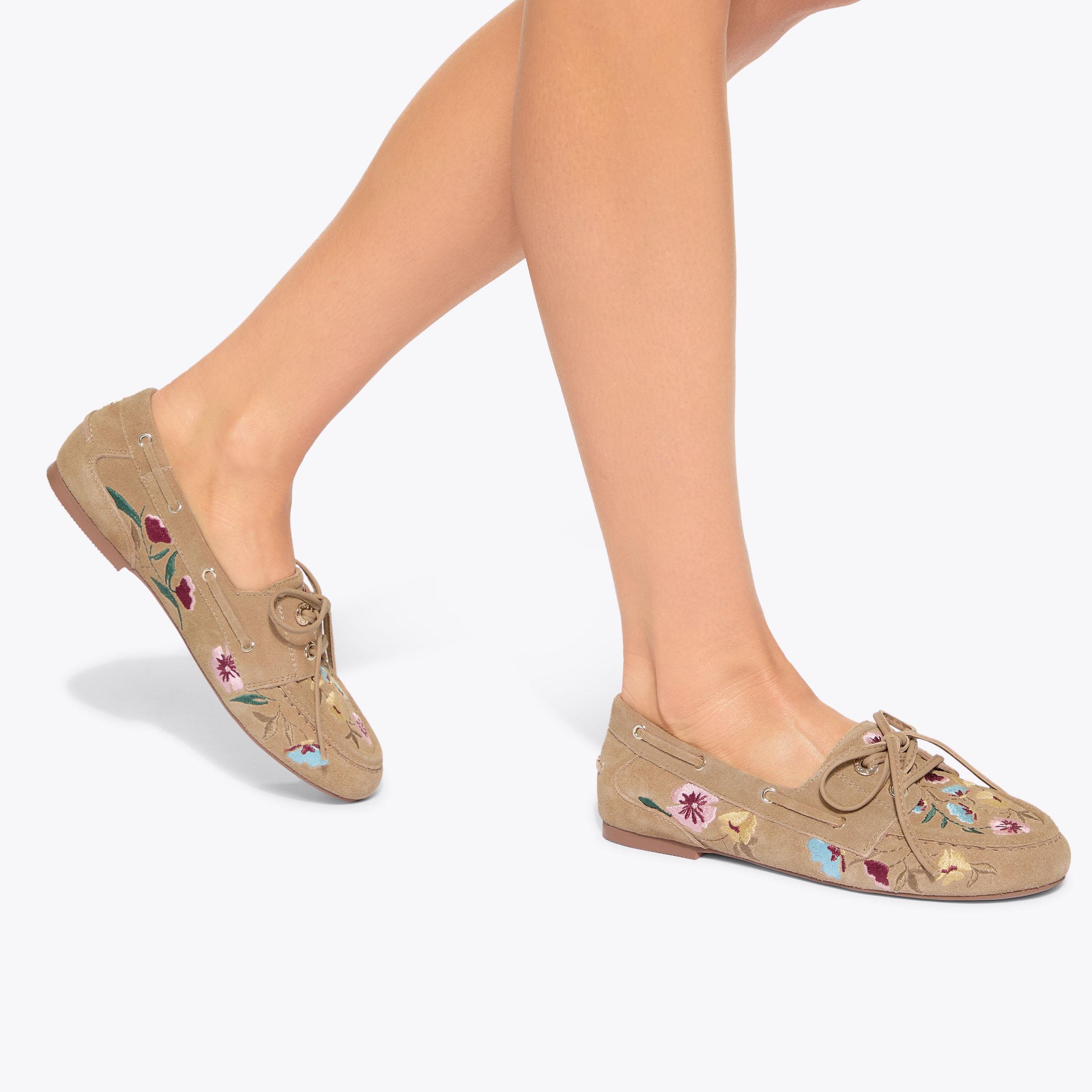 NANI Beige Suede Flat by KG KURT GEIGER