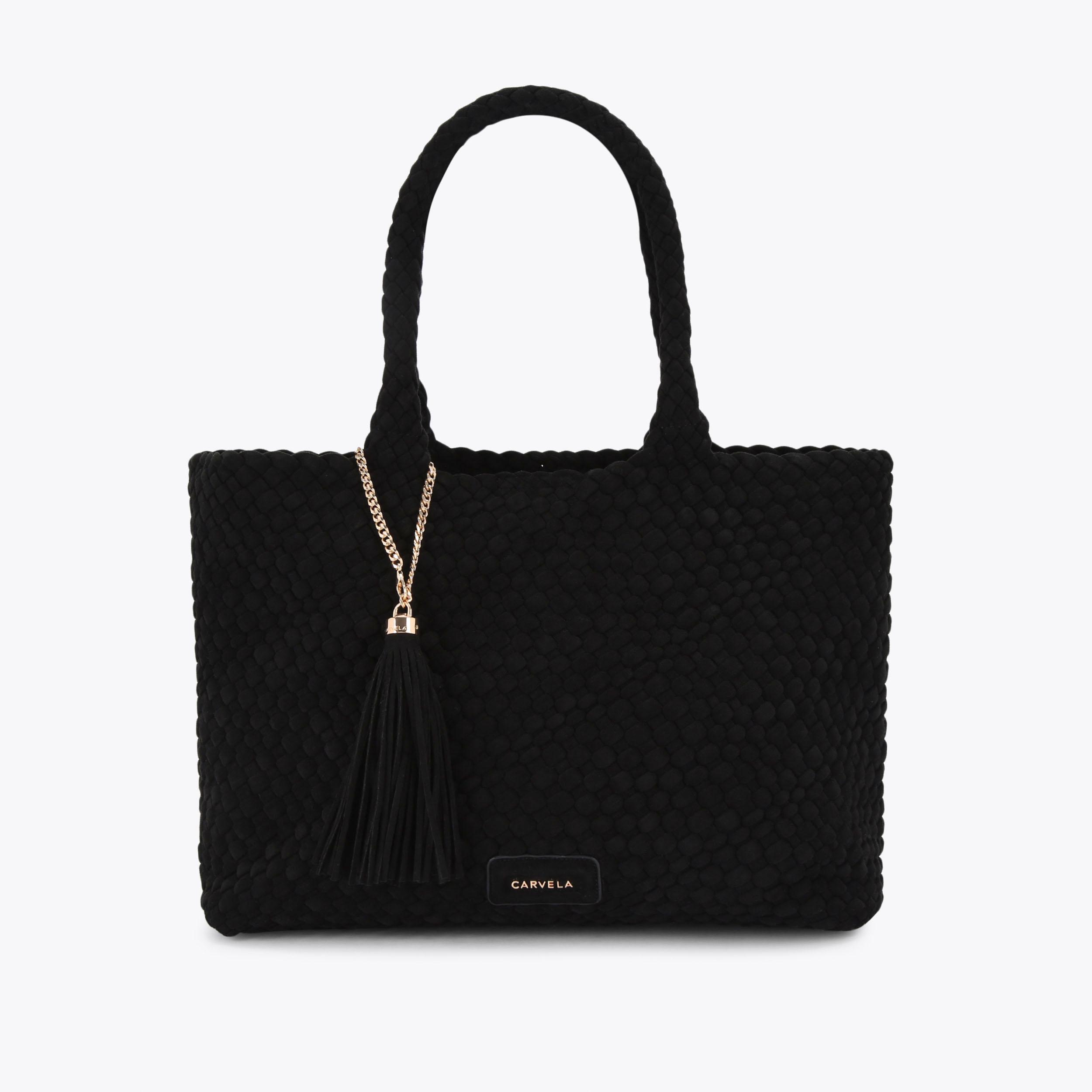 Verona Weave Tote Bag - black