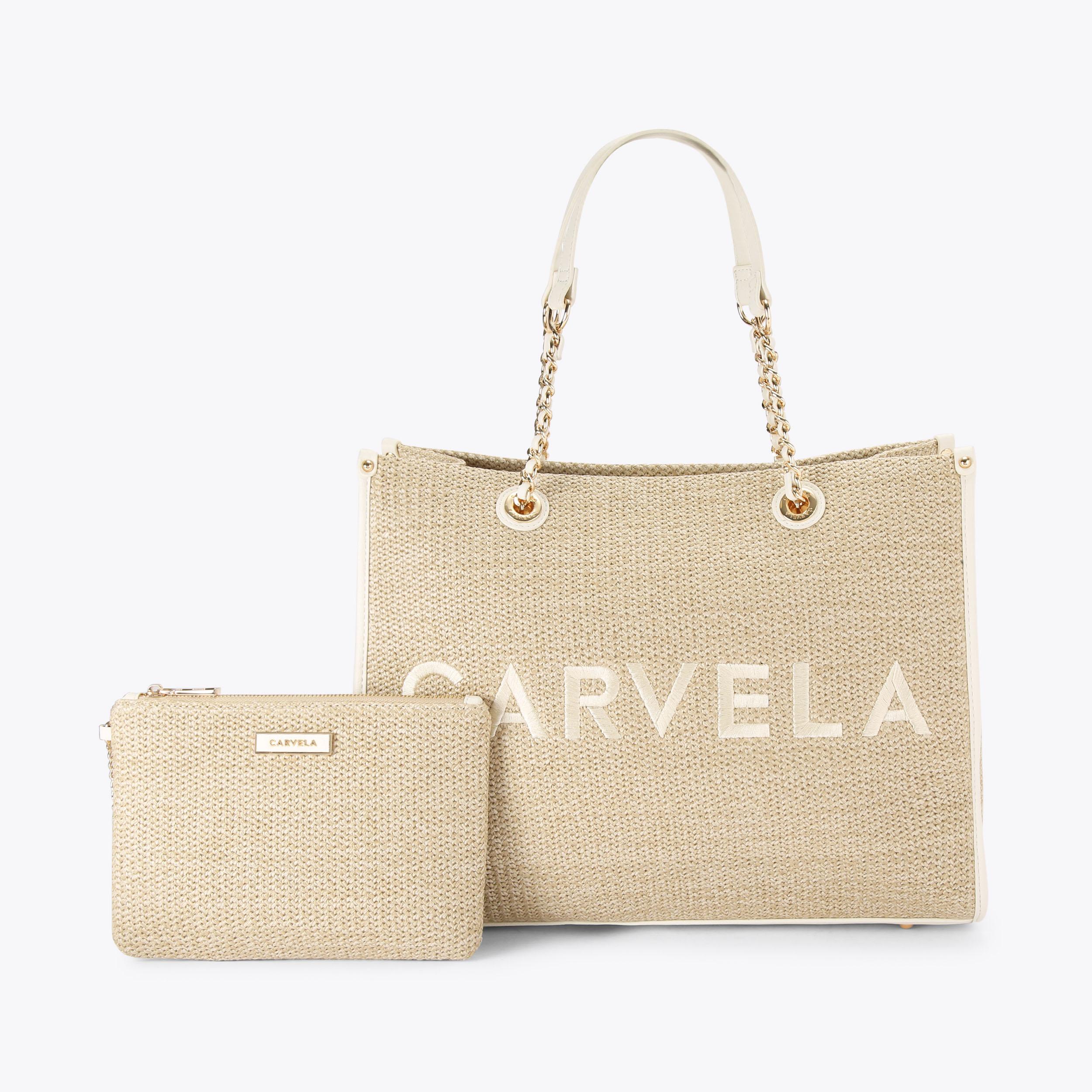 Sorrento Raffia Tote Bag - beige