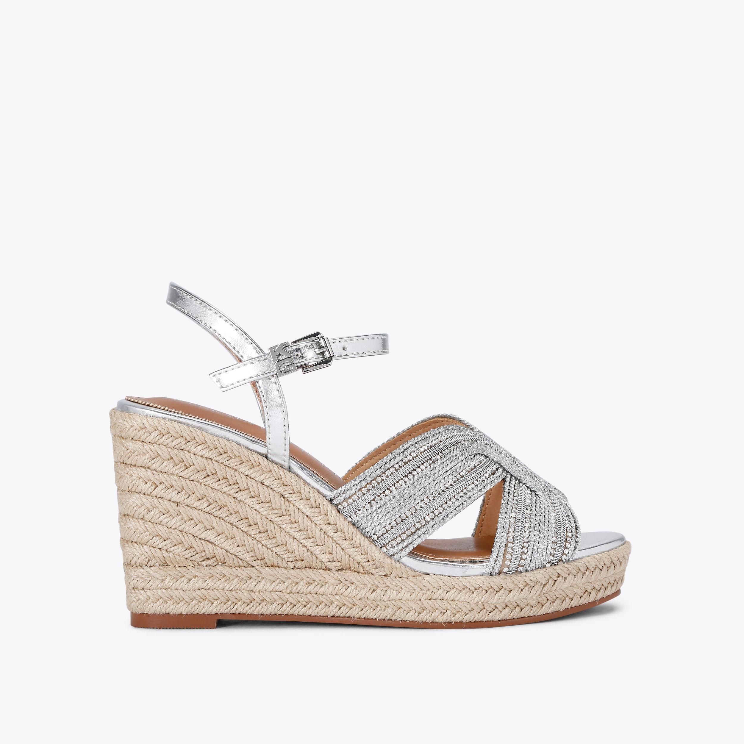 carvela by kurt geiger POSE WEDGE Silver Wedge Crystal Heel by KG KURT GEIGER