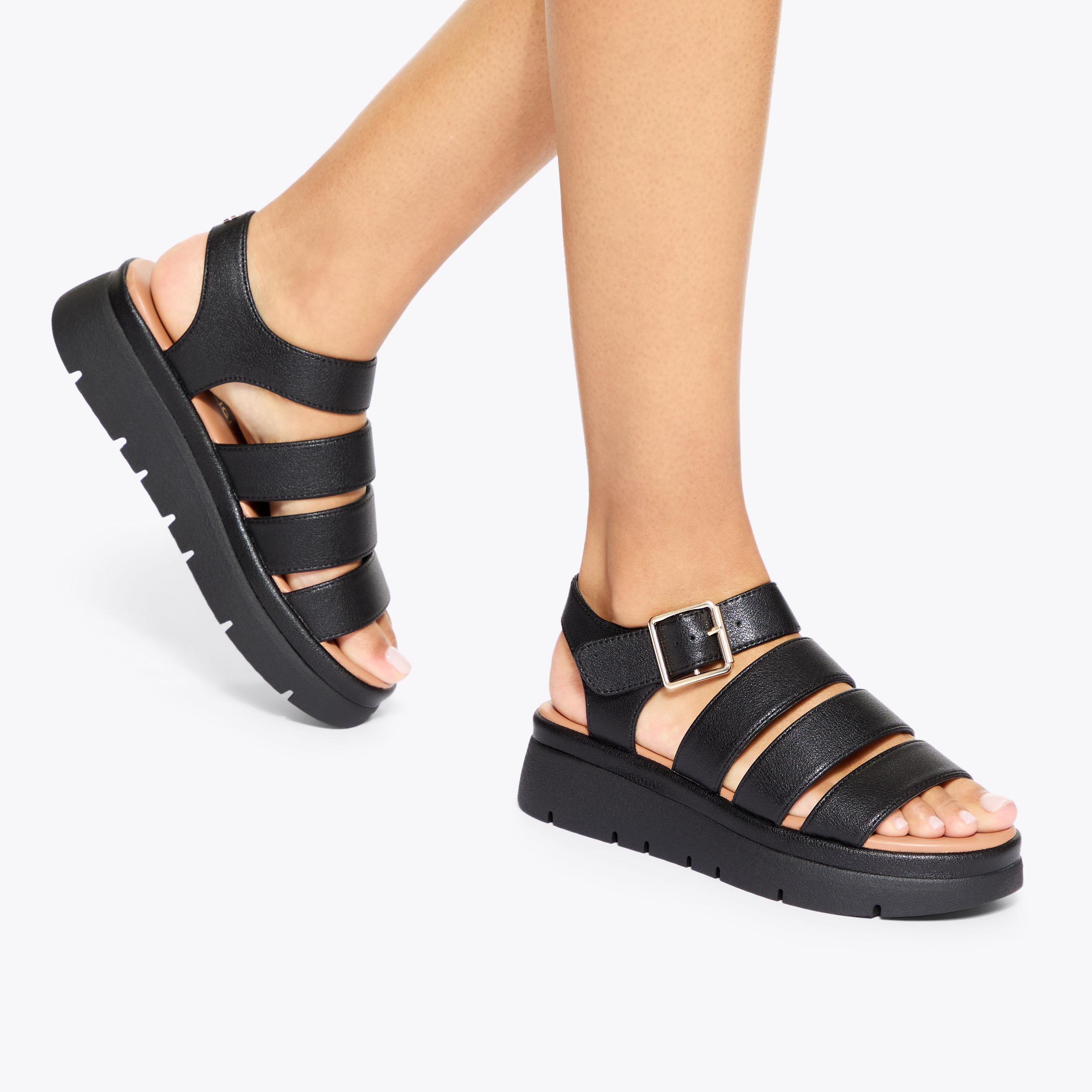 DAISY CAGE Black Leather Woven Sneaker by KG KURT GEIGER