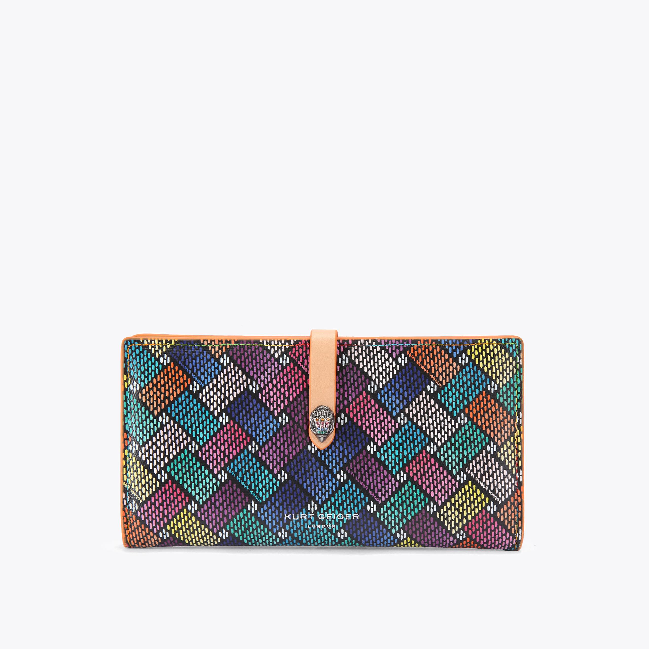 carvela by kurt geiger CAMDEN SOFT WALLET Rainbow Canvas Monogram Purse by KURT GEIGER LONDON