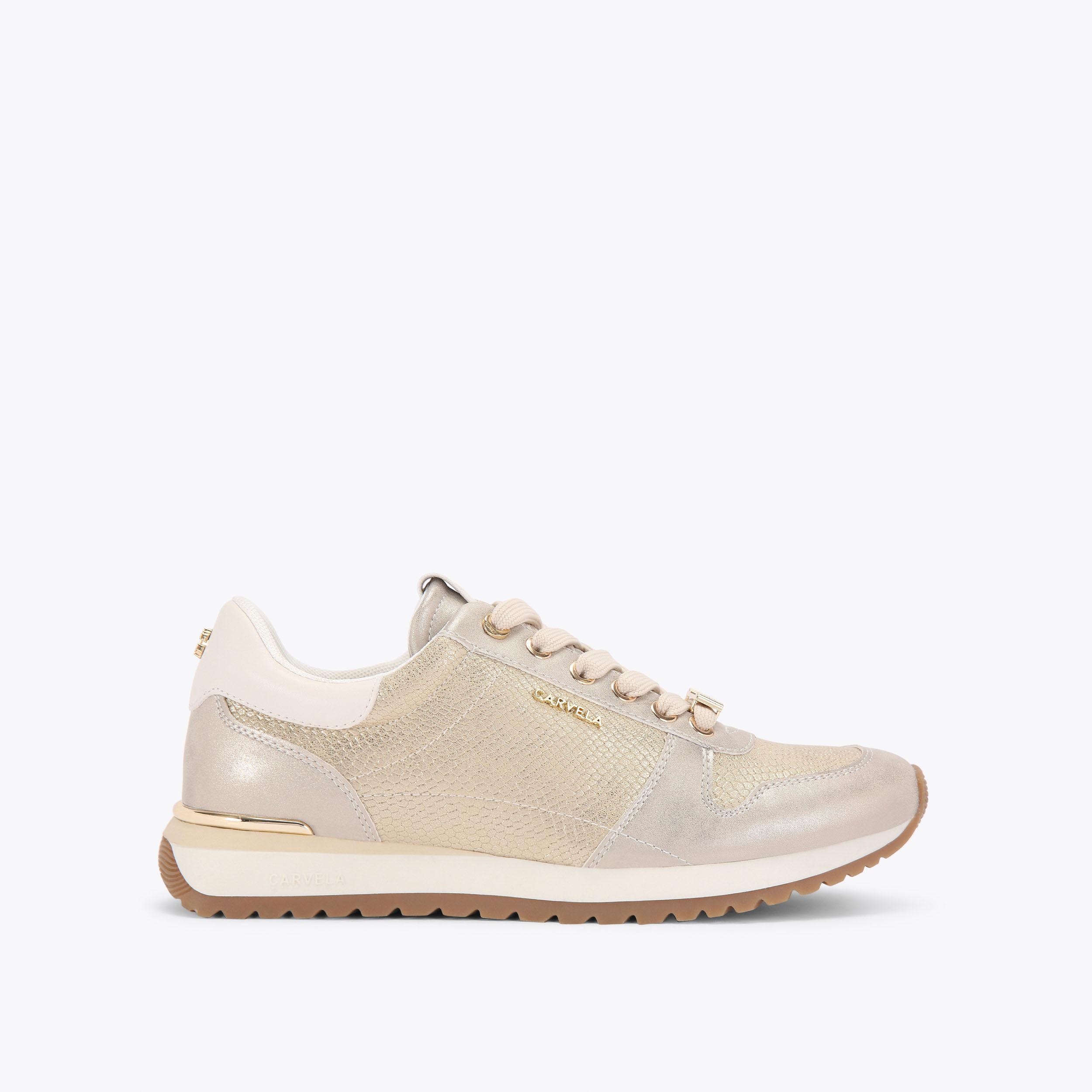 carvela by kurt geiger FLORENCIA SNEAKER Gold Lizard Embossed Trainer by CARVELA