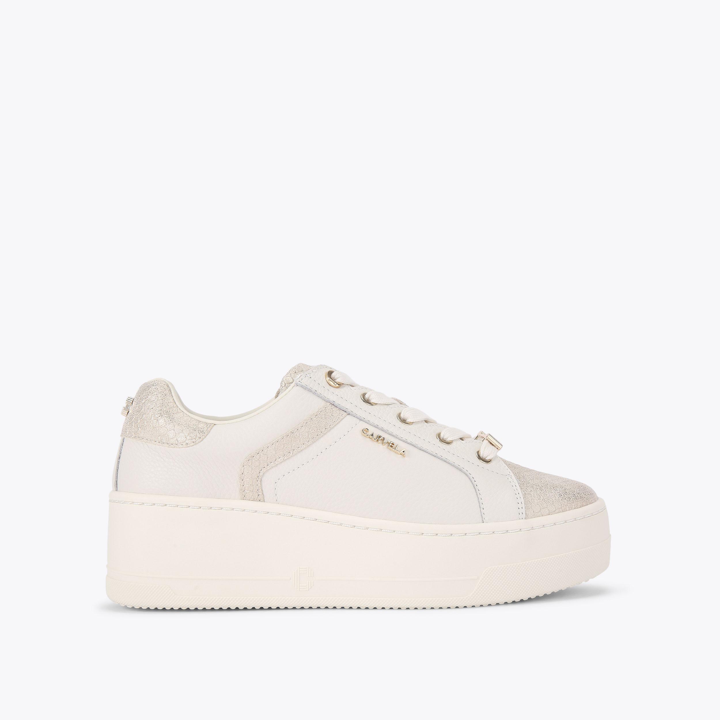 carvela by kurt geiger PERENNE SNEAKER Cream Leather Sneaker by CARVELA