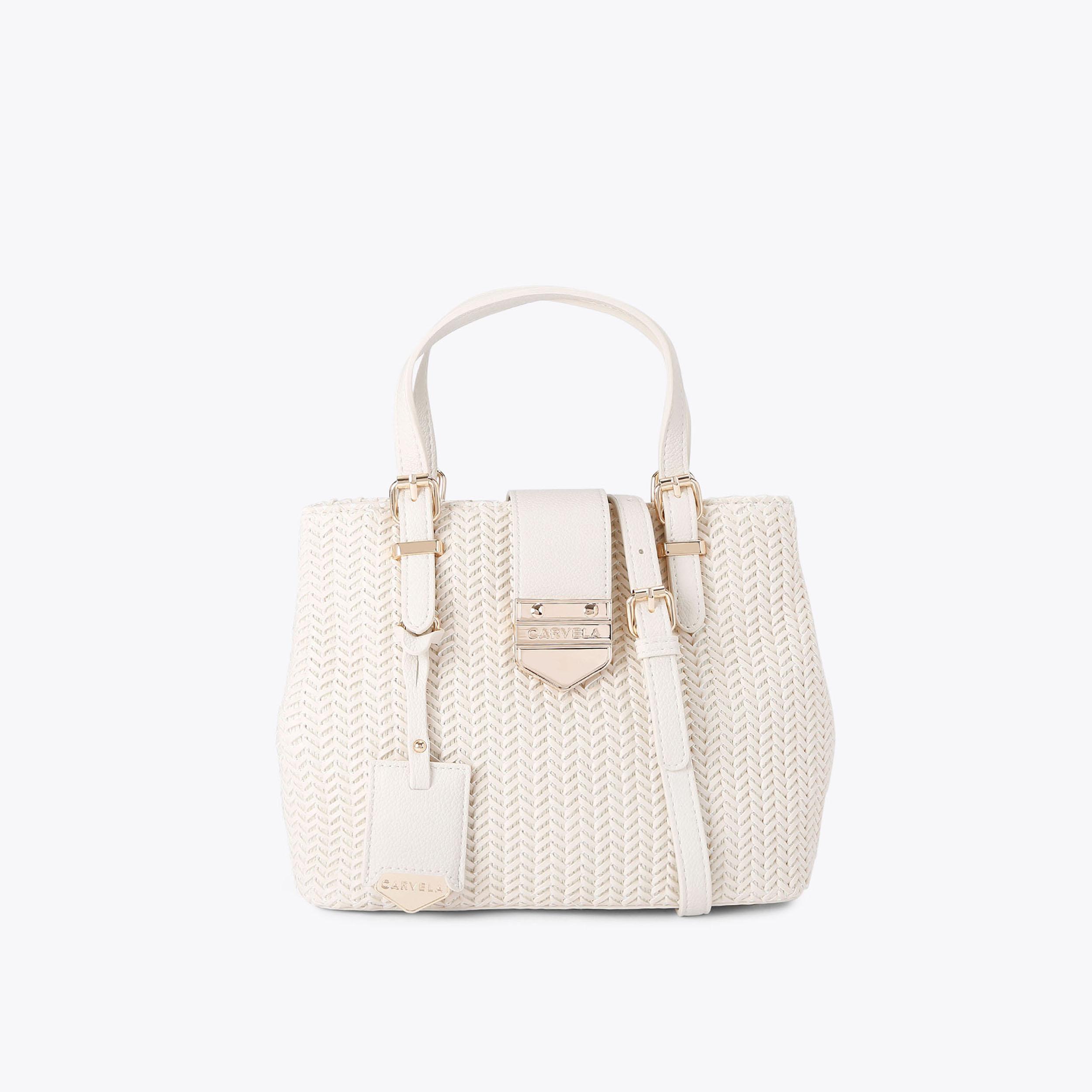 carvela by kurt geiger MARIA MINI WEAVE Bone Woven Style Bag by CARVELA