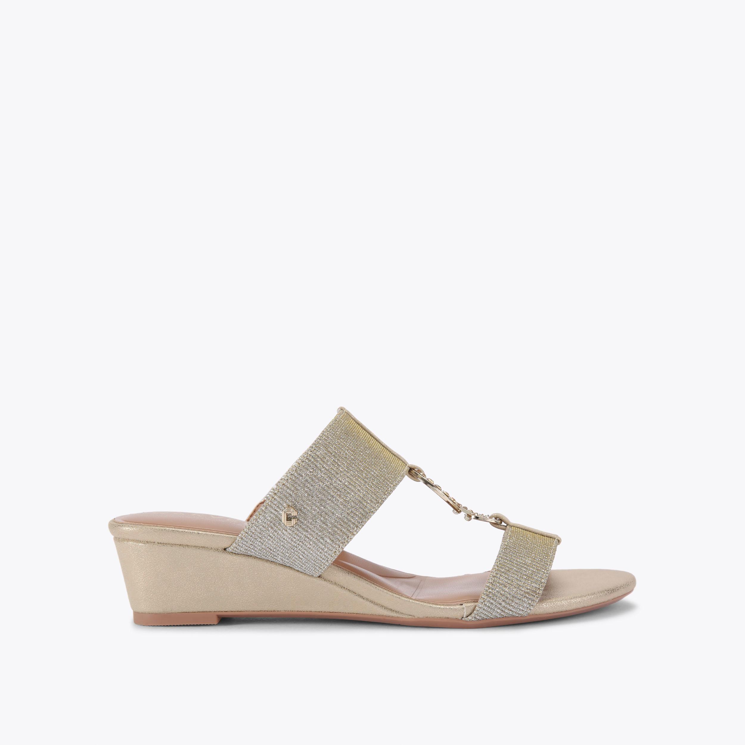 carvela by kurt geiger ARLETTA MID WEDGE Metallic Gold Wedge Heel by CARVELA COMFORT