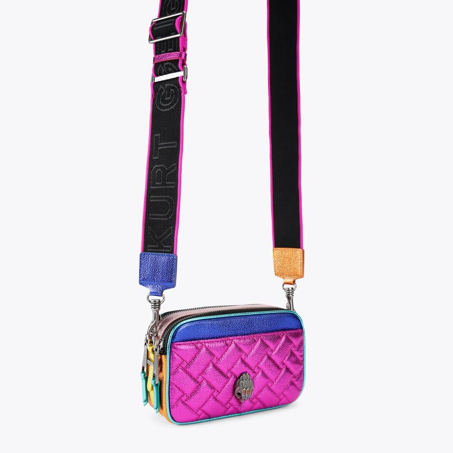 2ZIP KENSINGTON CAMERA Fuchsia Metallic Camera Bag by KURT GEIGER