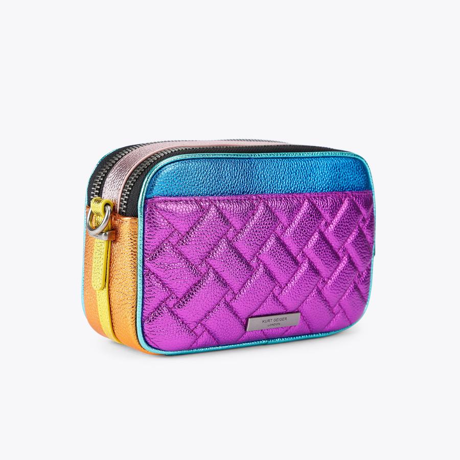 2ZIP KENSINGTON CAMERA Fuchsia Metallic Camera Bag by KURT GEIGER