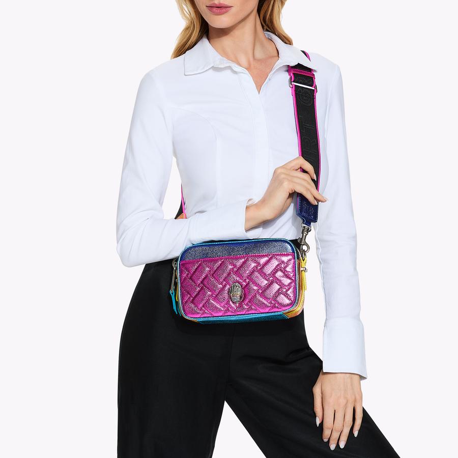 2ZIP KENSINGTON CAMERA Fuchsia Metallic Camera Bag by KURT GEIGER