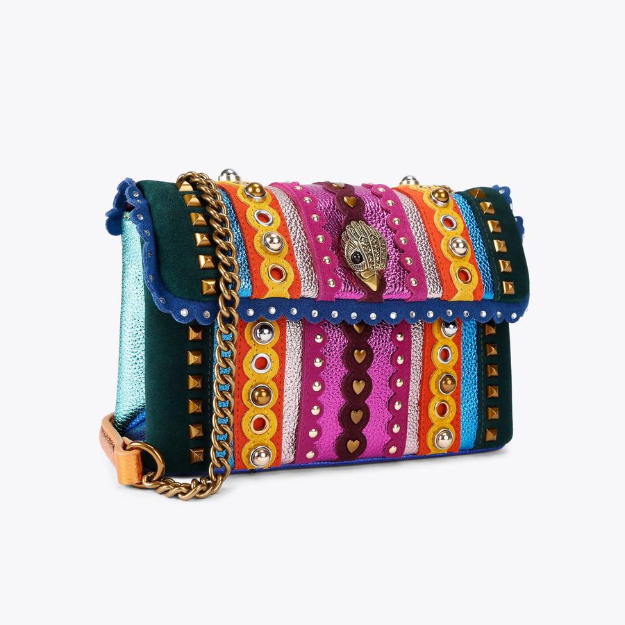 MD KENSINGTON STUDS Rainbow Suede Shoulder Bag by KURT GEIGER LONDON