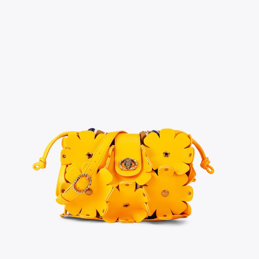 g45019 CHELSEA FLOWERS BAG Mustard Yellow Flower Shoulder Bag by