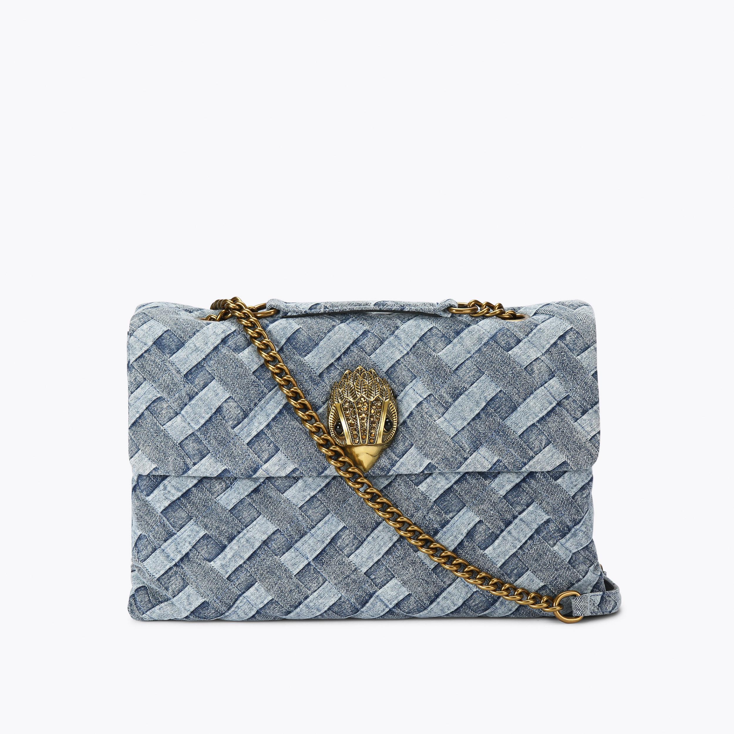 KENSINGTON SOFT XXL BAG Denim Weave Shoulder Bag by KURT GEIGER LONDON