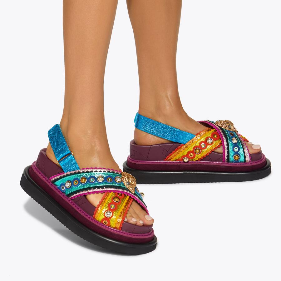 user_c9c86e72 ORSON CROSS SCALLOP Metallic Multi-colour Sandals by KURT GEIGER
