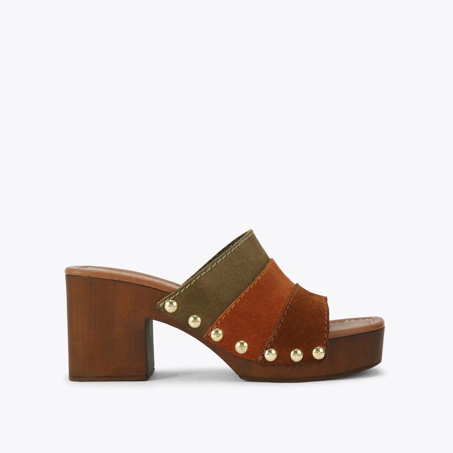 SETTANTA MULE Suede Stepped Mule Heel by CARVELA COMFORT