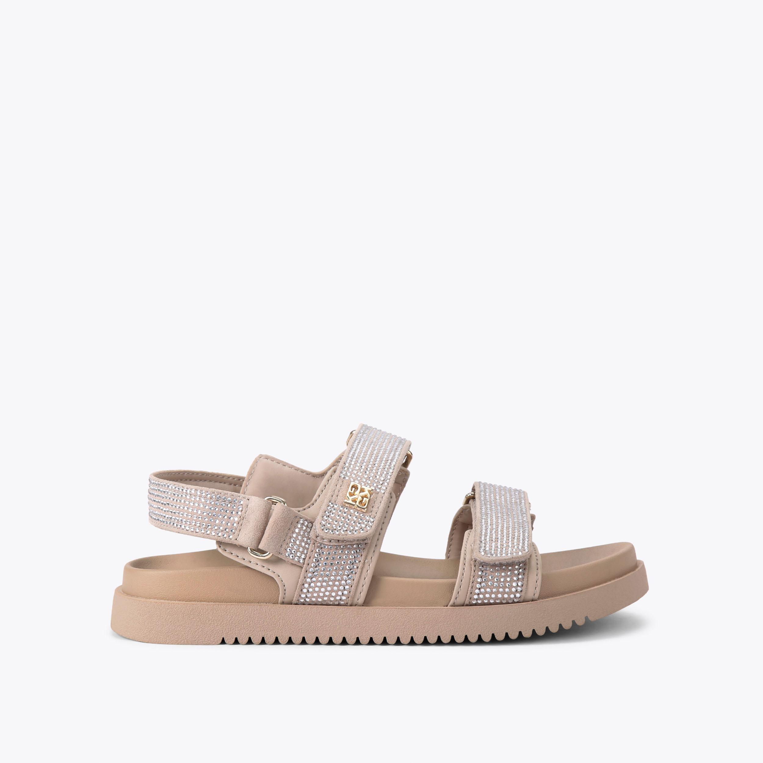 carvela by kurt geiger RORY GEM2 Beige Crystal Sandal by KG KURT GEIGER