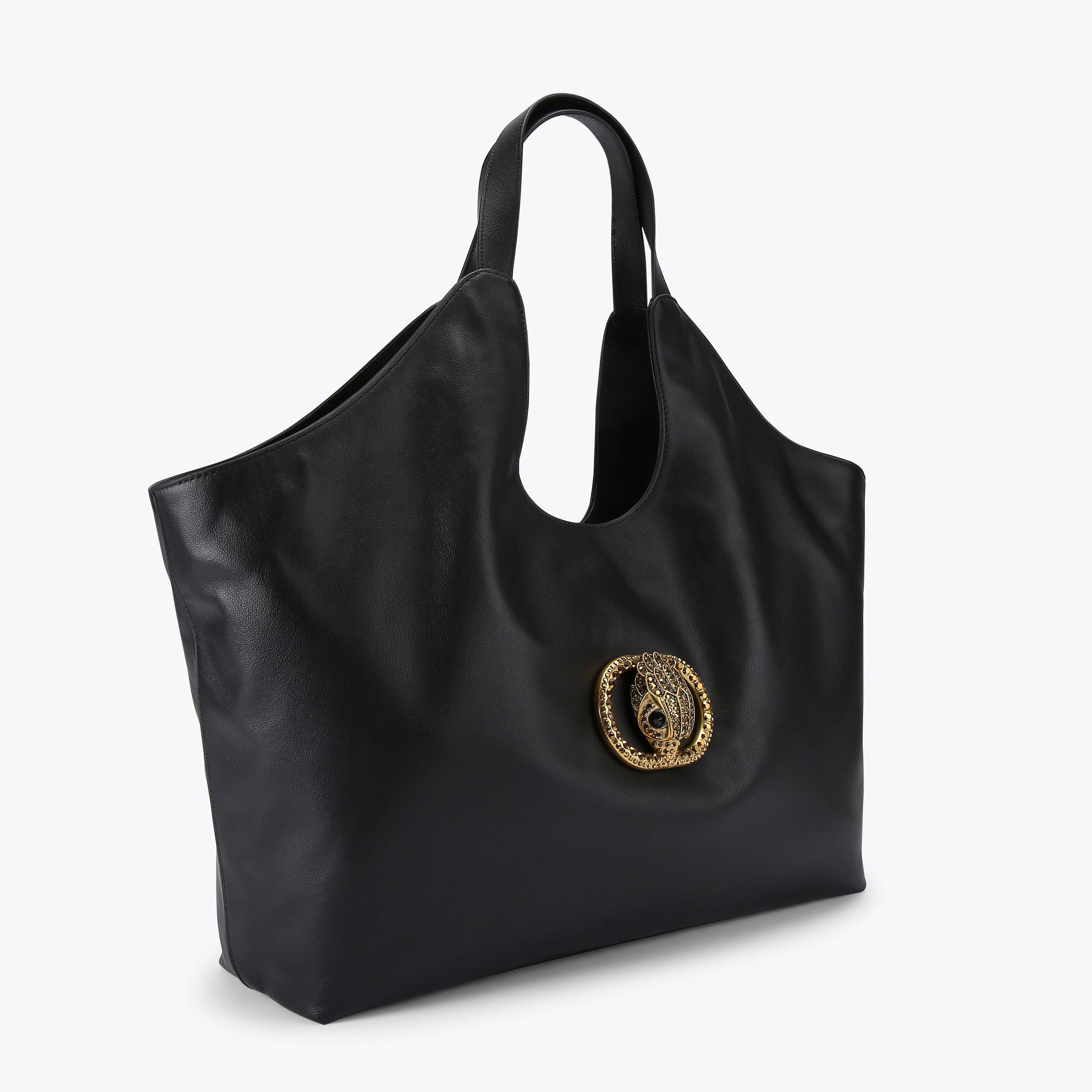 CHELSEA XXL SOFT TOTE Black Leather Shoulder Bag by KURT