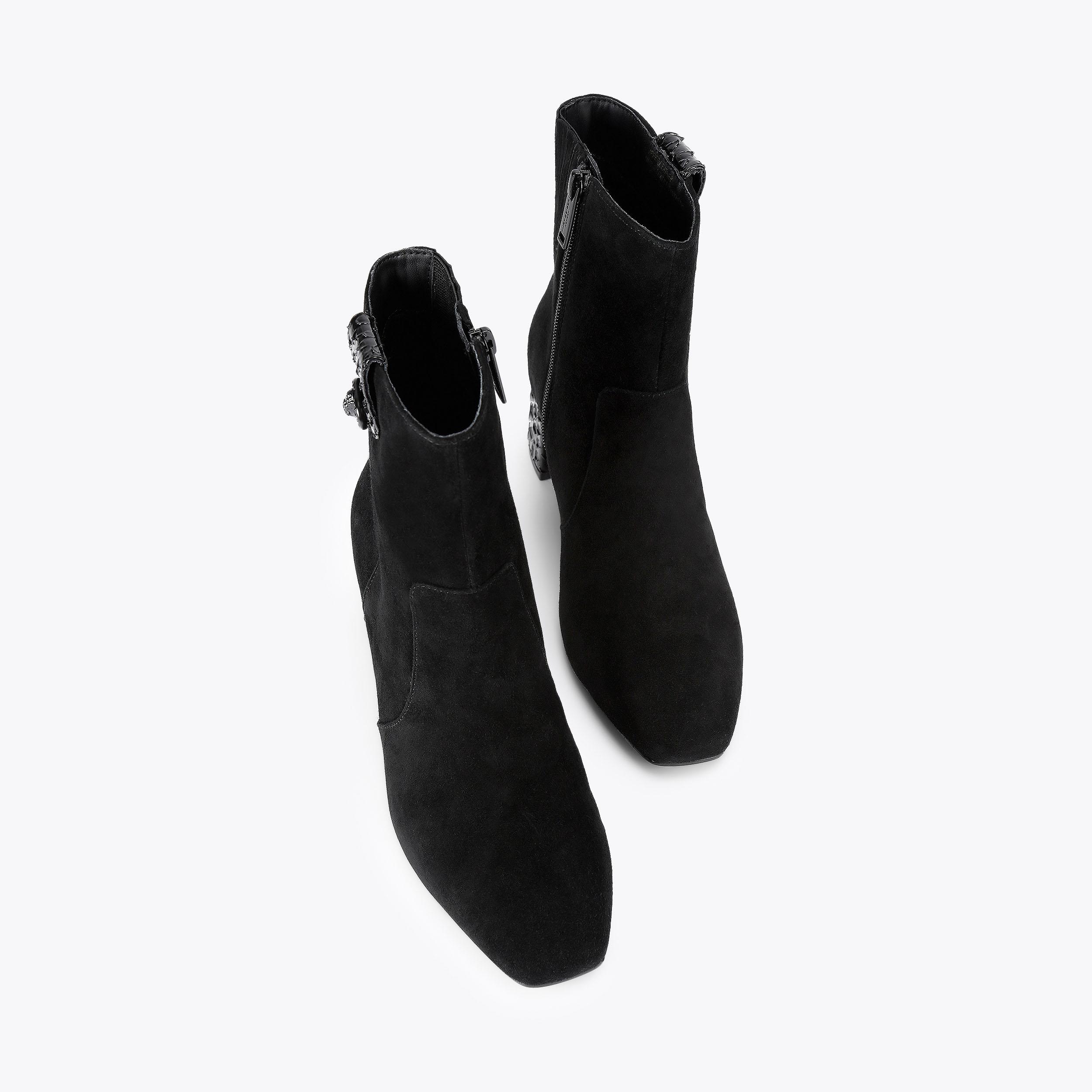 CHELSEA TRIM ANKLE BOOT Black Suede Ankle Boot by KURT GEIGER LONDON