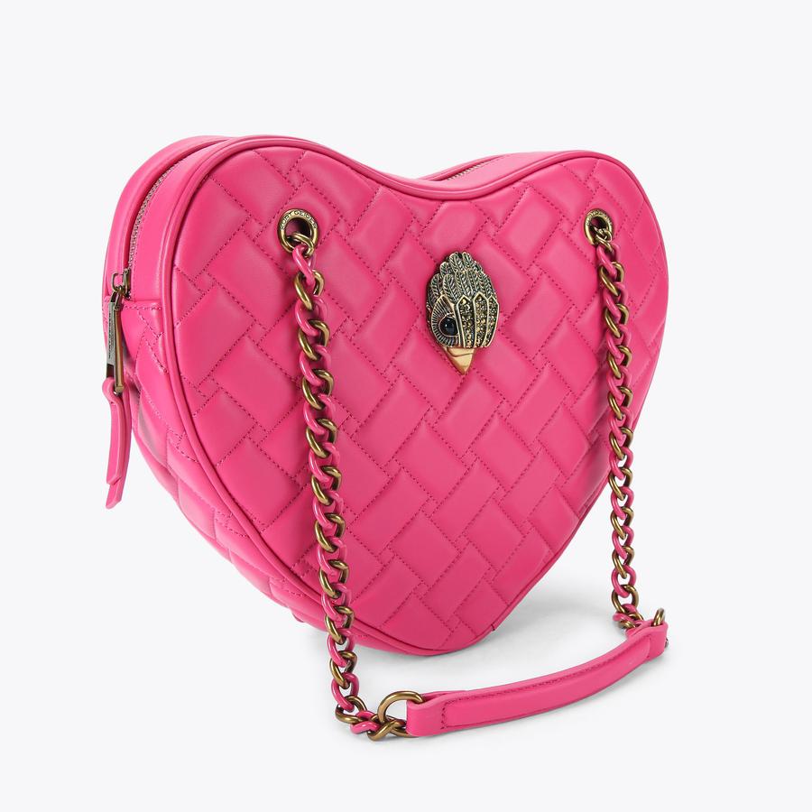 KENSINGTON HEART BAG Fuchsia Heart Shoulder Bag by KURT GEIGER LONDON
