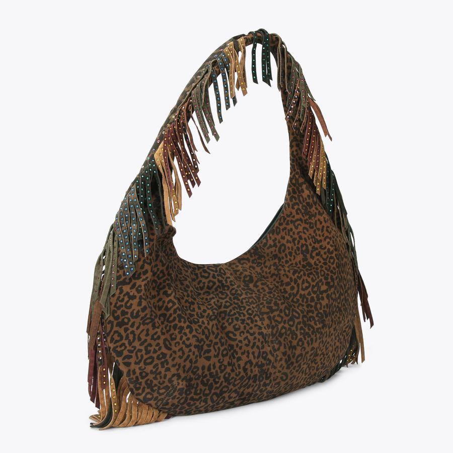 SHOREDITCH LG HOBO FRINGE Fringe Suede Shoulder Bag by KURT GEIGER