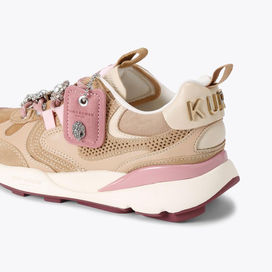 KURT RUNNER Camel Suede Lace Up Sneaker by Kurt Geiger London