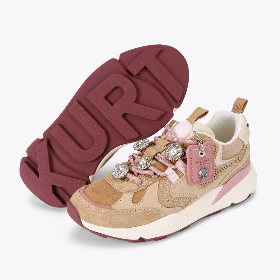 KURT RUNNER Camel Suede Lace Up Sneaker by Kurt Geiger London