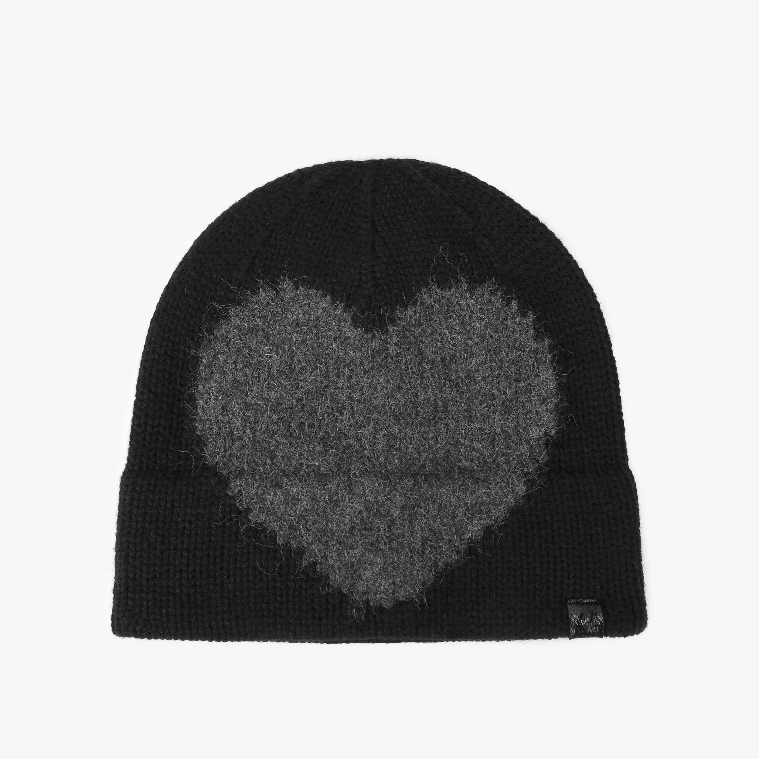 INTASIA HEART BEANIE White Pink Heart Beanie by KURT GEIGER LONDON