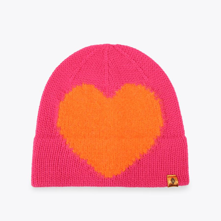 GuruGuru Heart Beanie 新品未使用 INTASIA HEART BEANIE White Pink Heart Beanie by KURT GEIGER LONDON