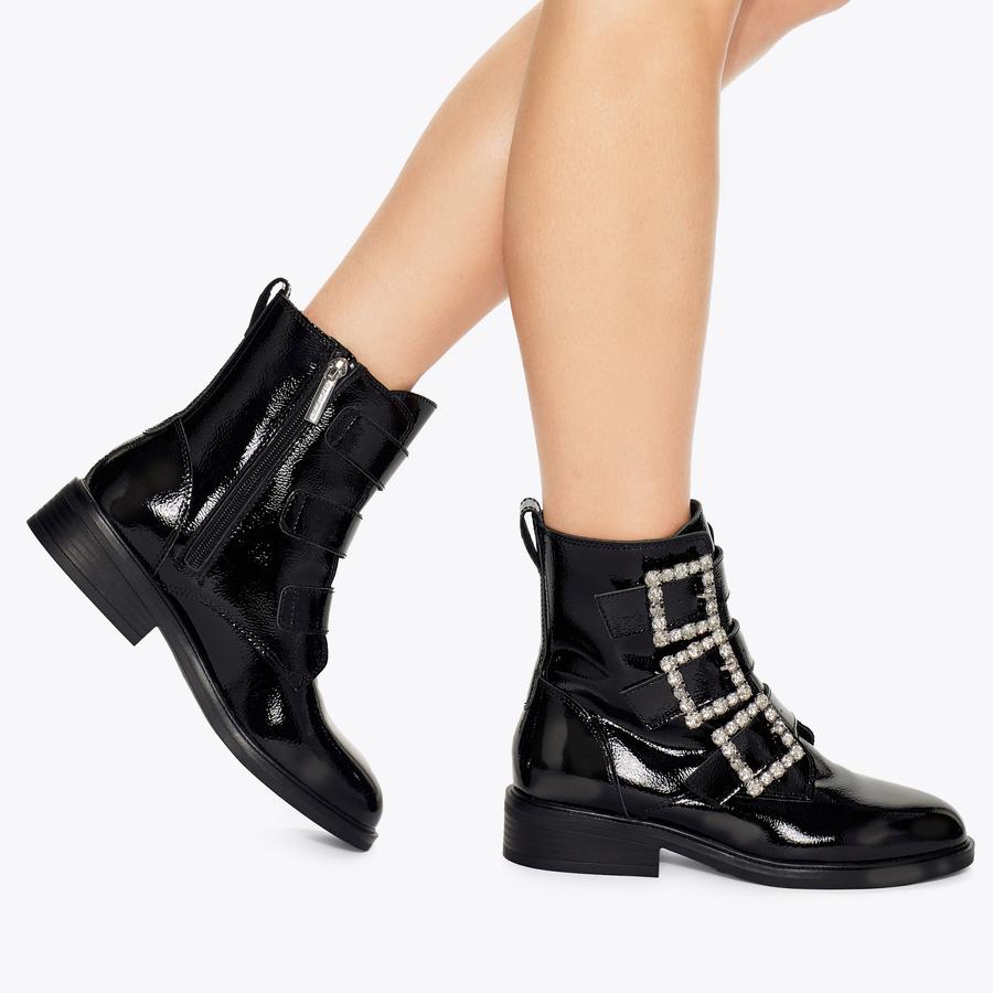 TISHA ANKLE Black Patent Leather Ankle Boot by KG KURT GEIGER