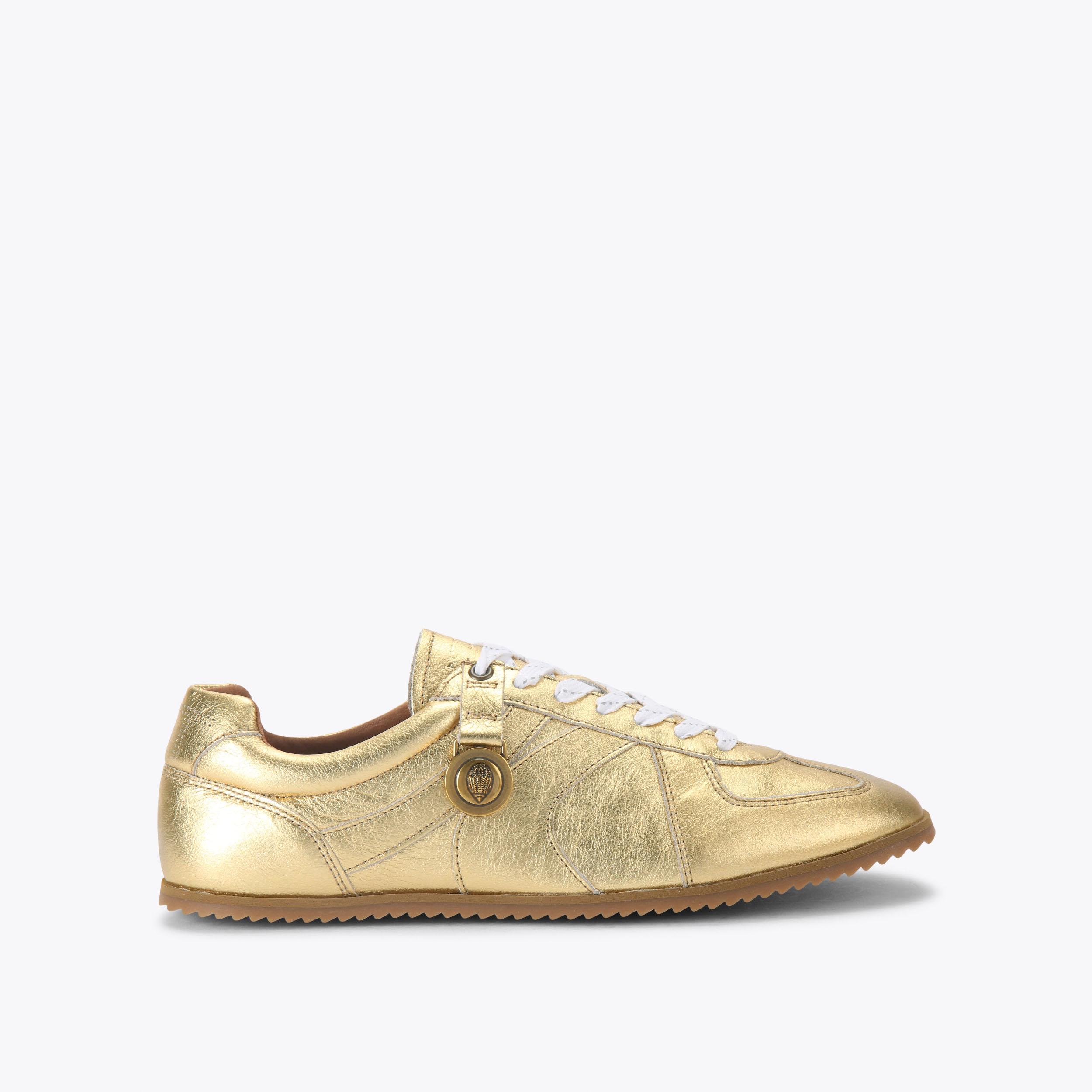 ELDON SNEAKER Metallic Gold Lace Up Sneaker by KURT GEIGER LONDON