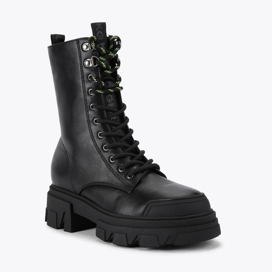 TREKKER LACE UP3 Black Lace Up Boots by KG KURT GEIGER