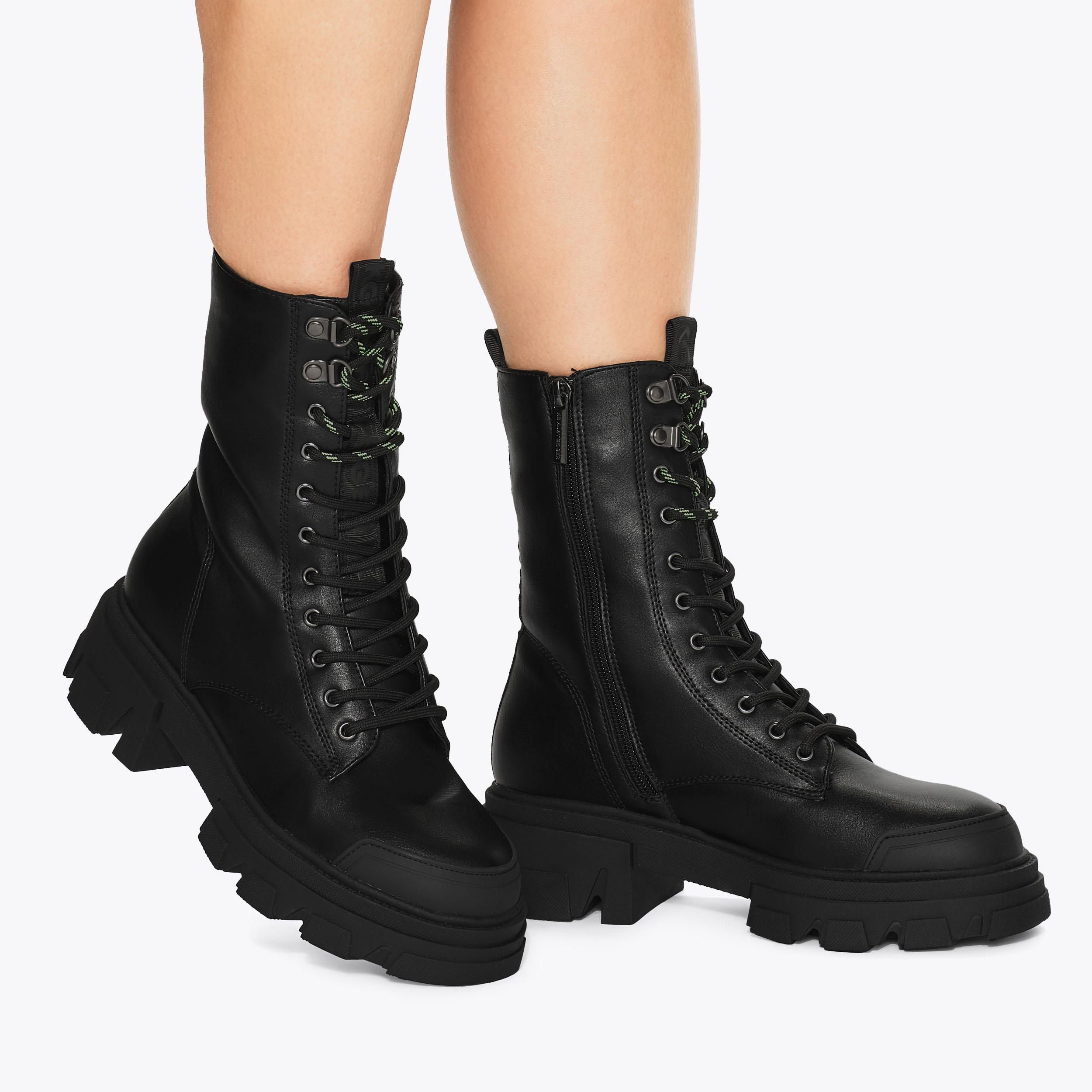 TREKKER LACE UP3 Black Lace Up Boots by KG KURT GEIGER