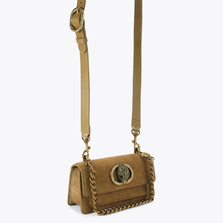 CHELSEA SM EASTW BAG Tan Suede Cross Body Bag by KURT GEIGER LONDON