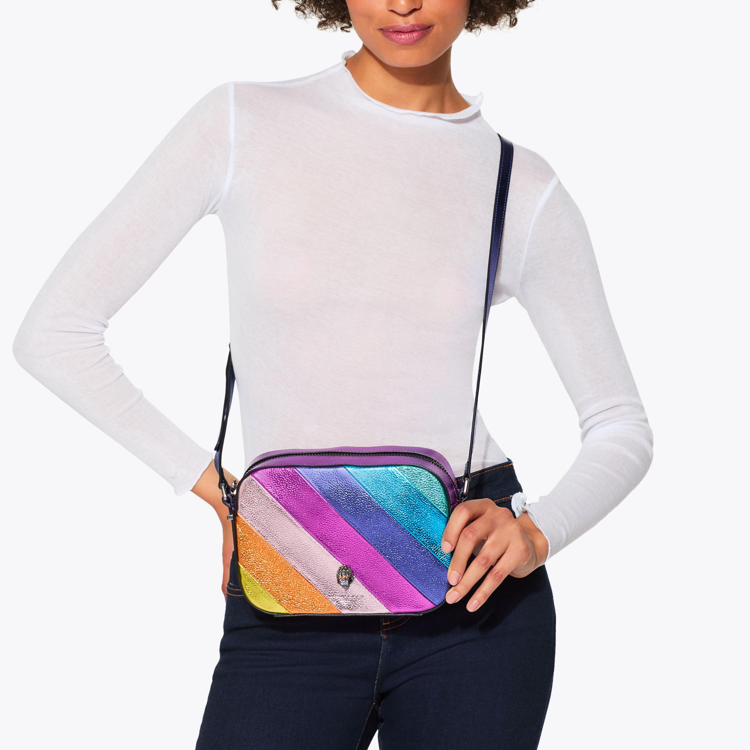 KENSINGTON CROSS BODY Rainbow Leather Cross Body Bag by KURT GEIGER LONDON