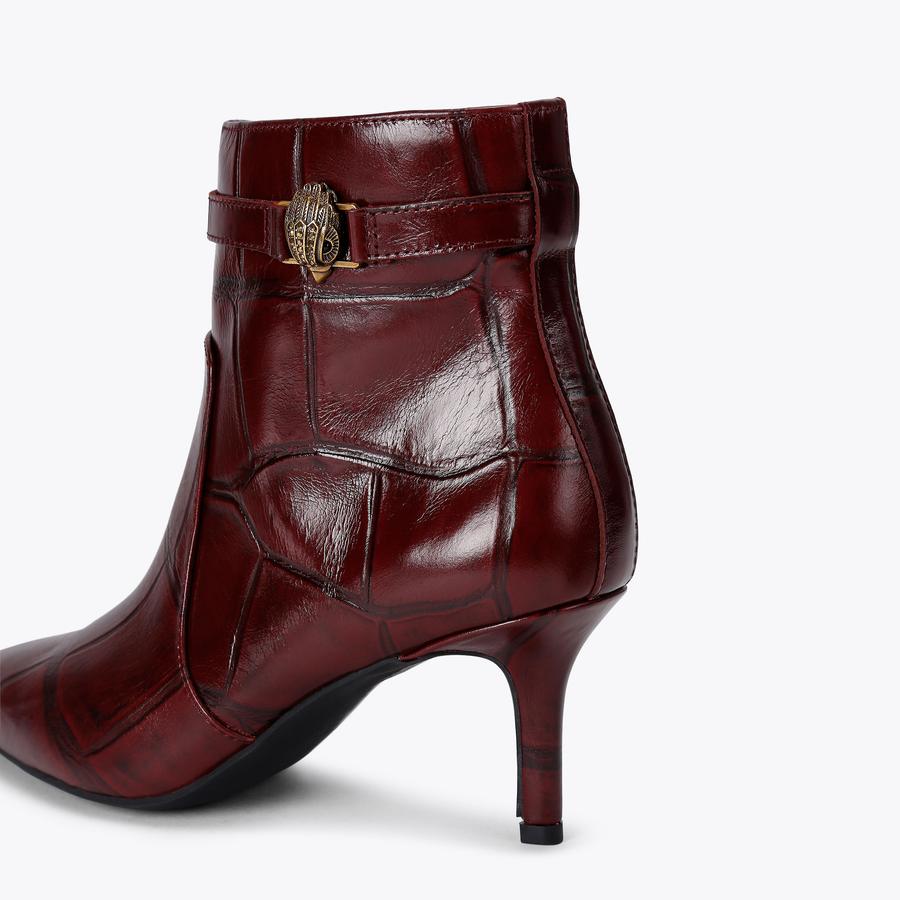 KENSINGTON ANKLE BOOT 65 Wine Croc Ankle Boot by KURT GEIGER LONDON