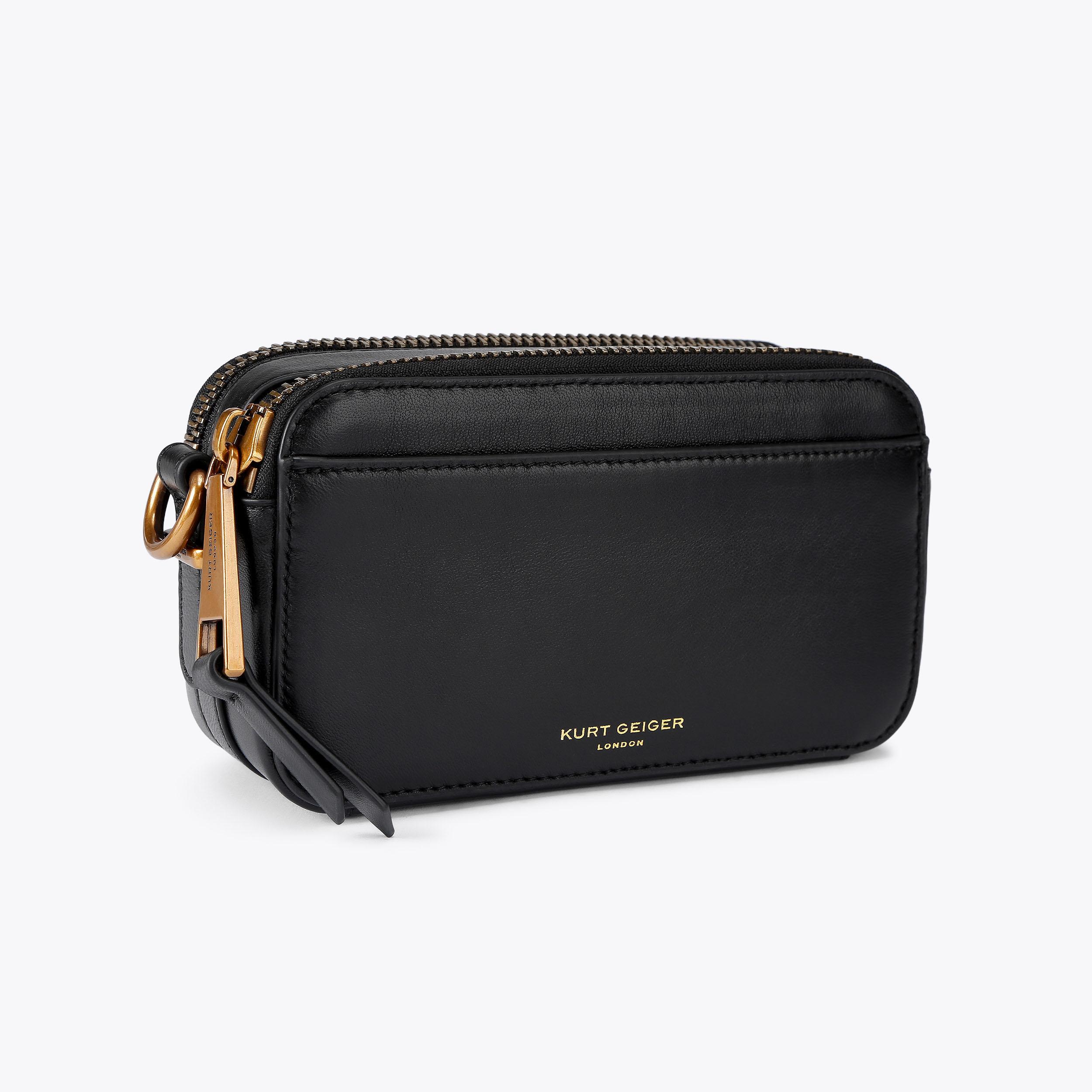 2Z SM KENSINGTON CAMERA K Black Leather Cross Body Camera Bag by