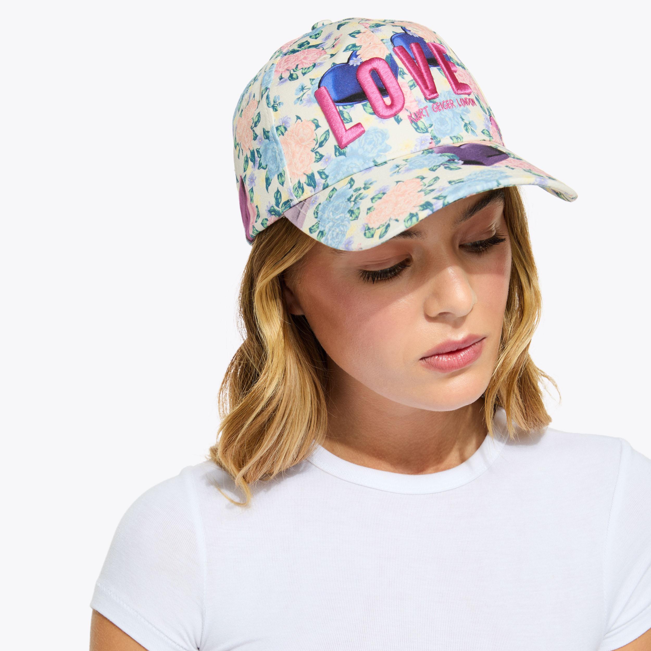 LOVE CAP Flower Printed Cap by KURT GEIGER LONDON