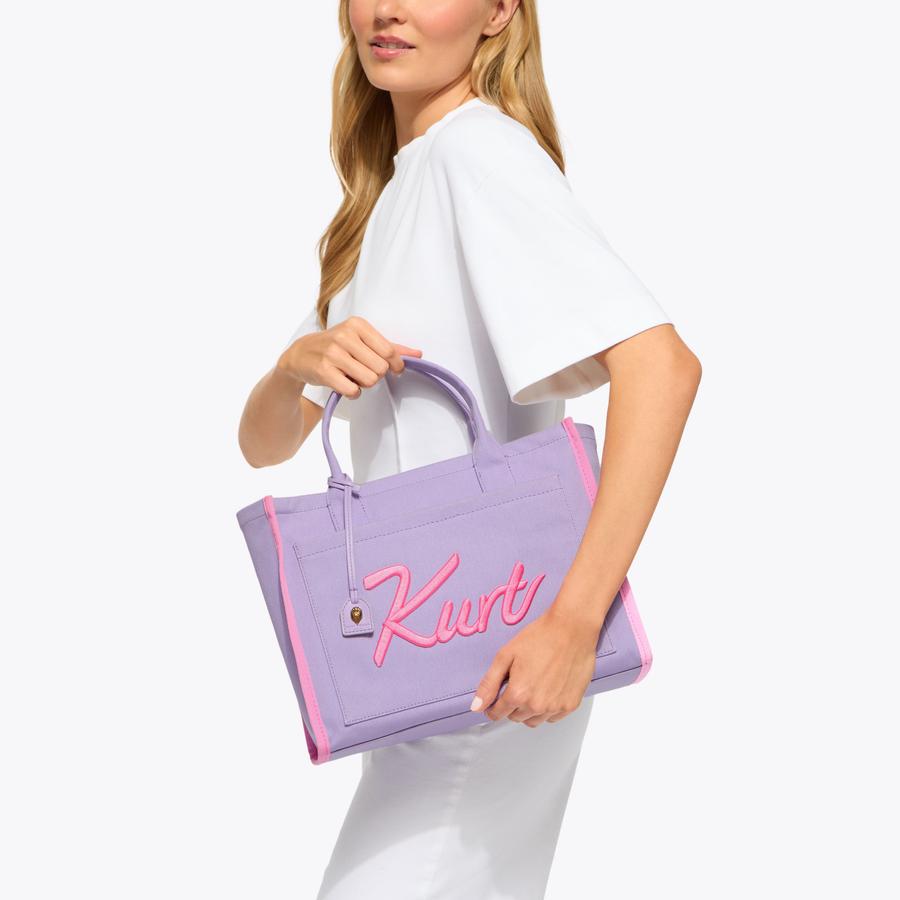 KURT TOTE Lilac Canvas Tote Bag by Kurt Geiger London