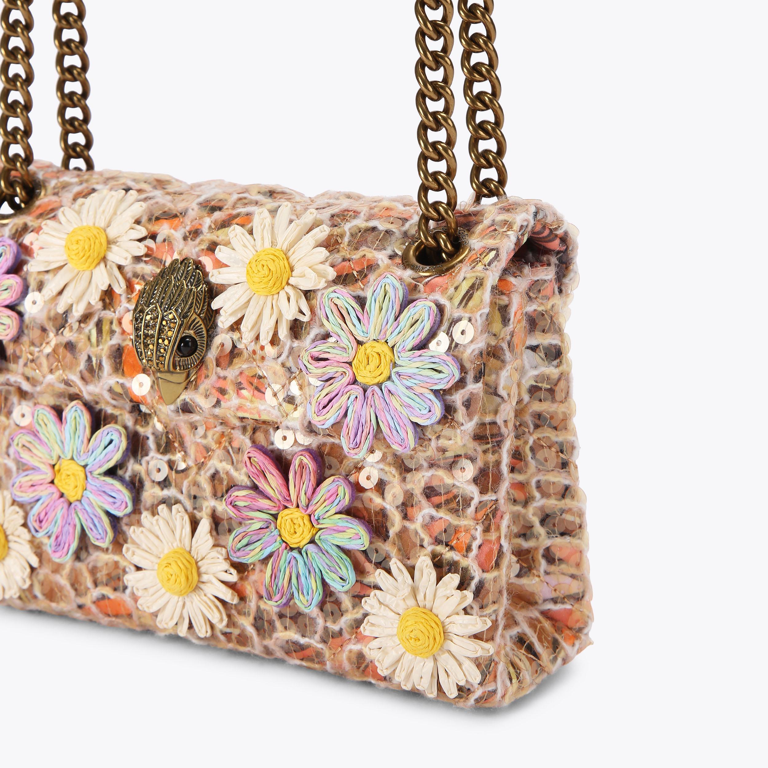 MINI KENSINGTON FLOWERS Butterfly Orange Raffia Flower Cross Body