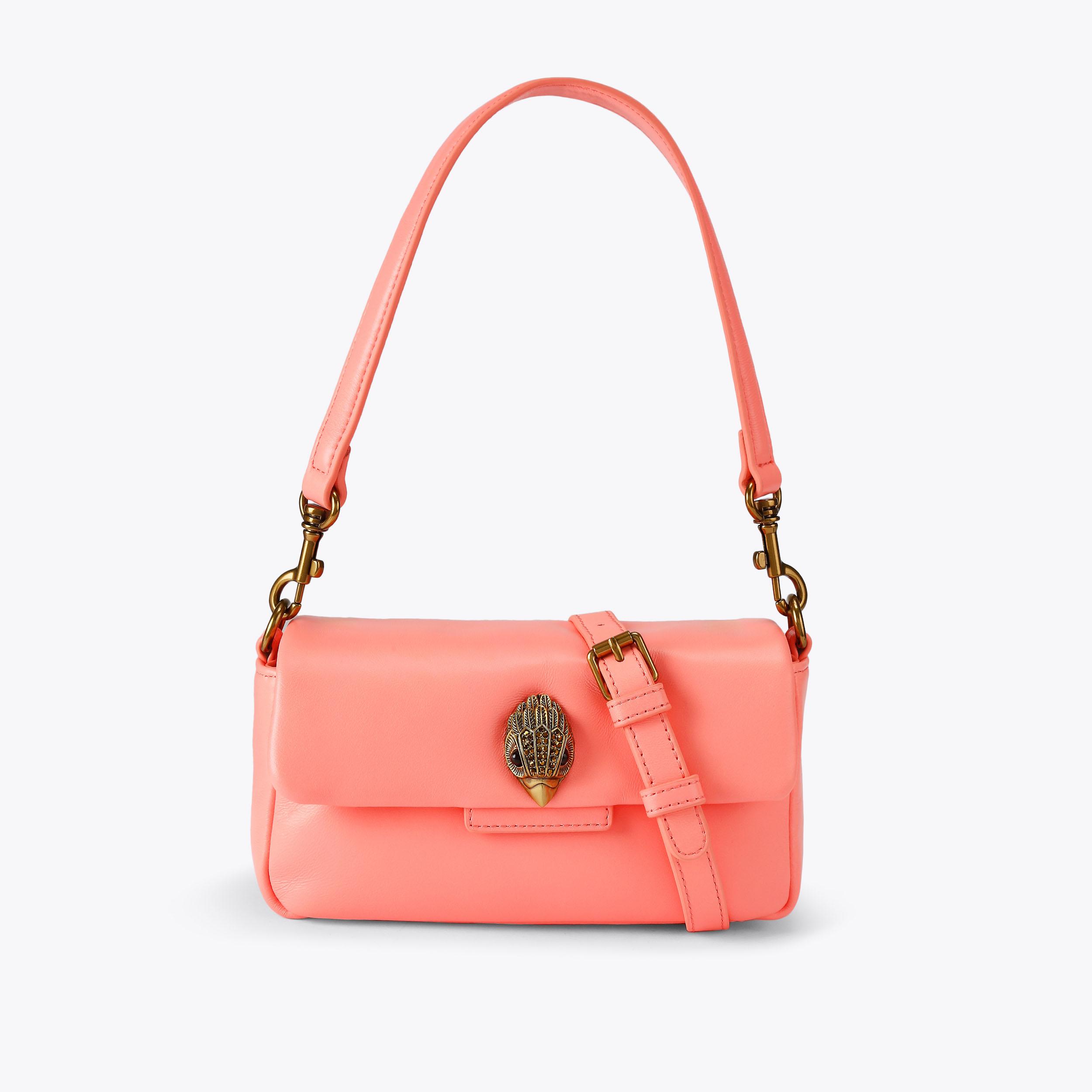 LEATHER MINI OXFORD Lilac Leather Shoulder Bag by Kurt Geiger London