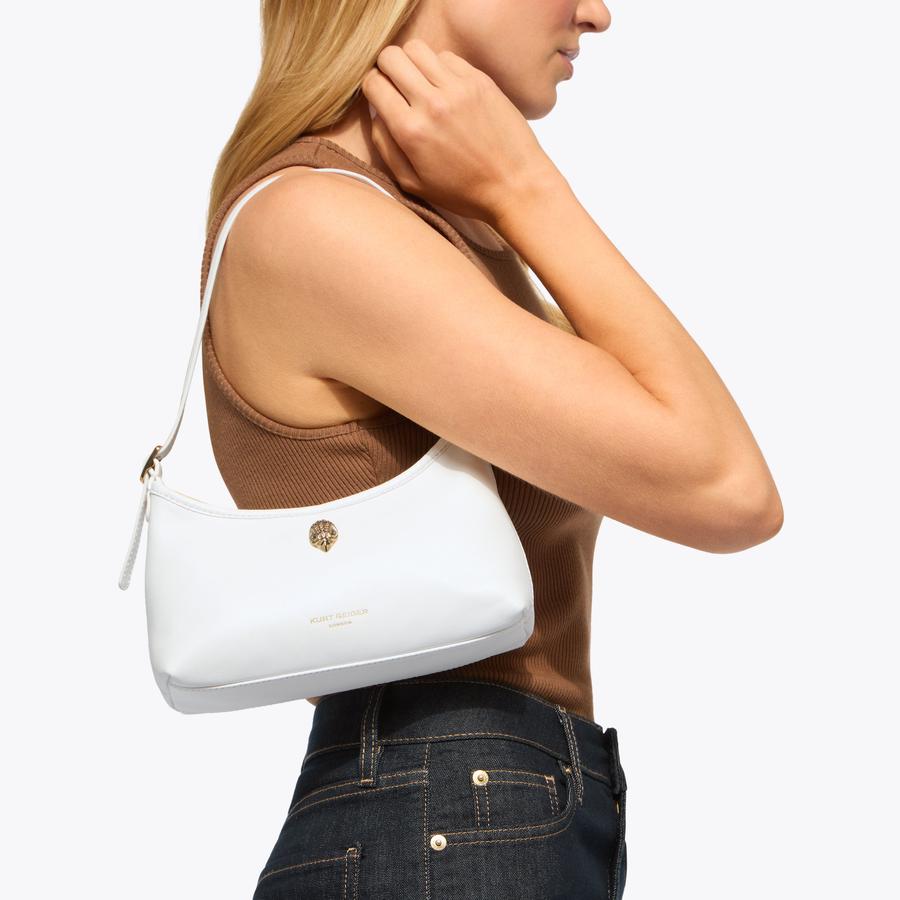 KURT MINI SHOULDER BAG White Leather Shoulder Bag by Kurt Geiger