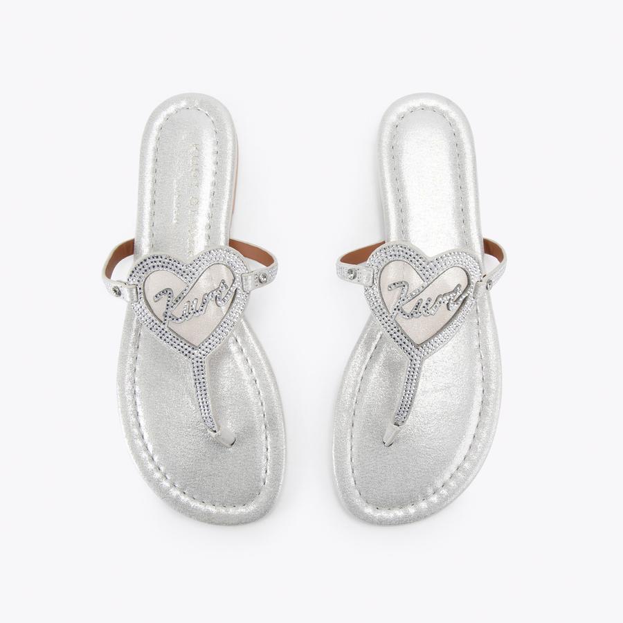 KURT HEART T BAR FLAT Kurt Heart T-Bar Sandal by Kurt Geiger London