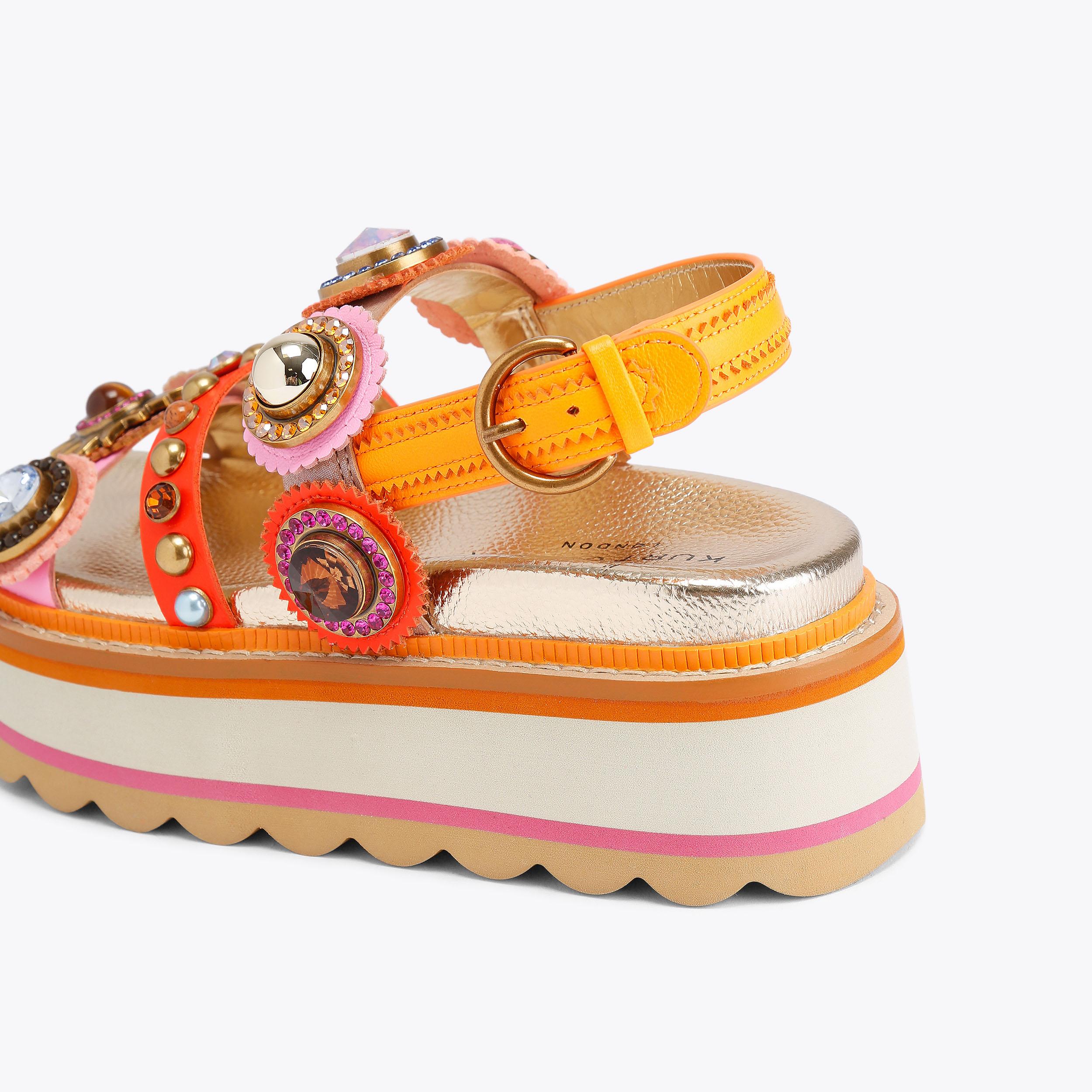 OCTAVIA SLING PLATFORM Pink Scallop Platform Sandal by Kurt Geiger London