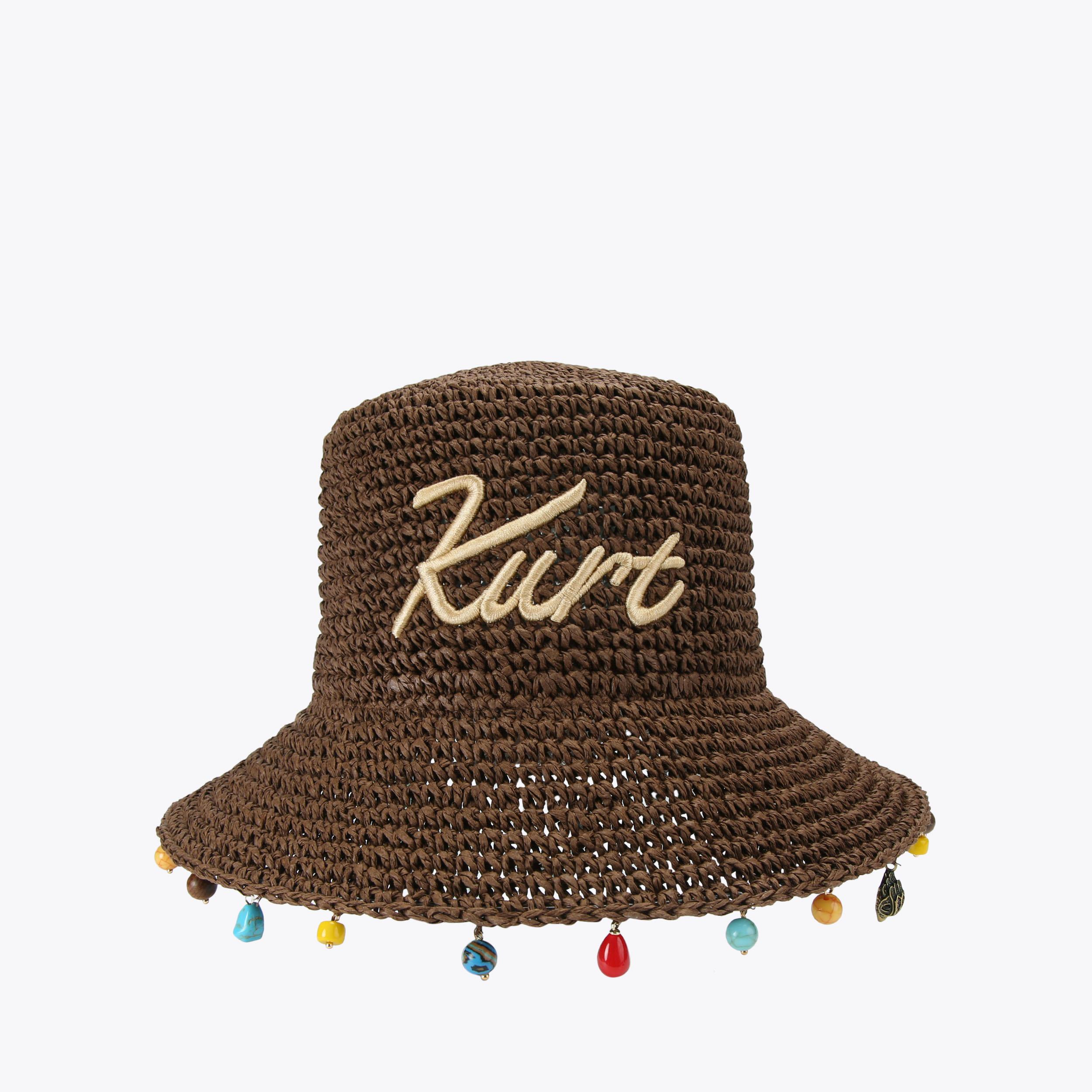 KURT RAFFIA BUCKET HAT Fuchsia Raffia Bucket Hat by Kurt Geiger London