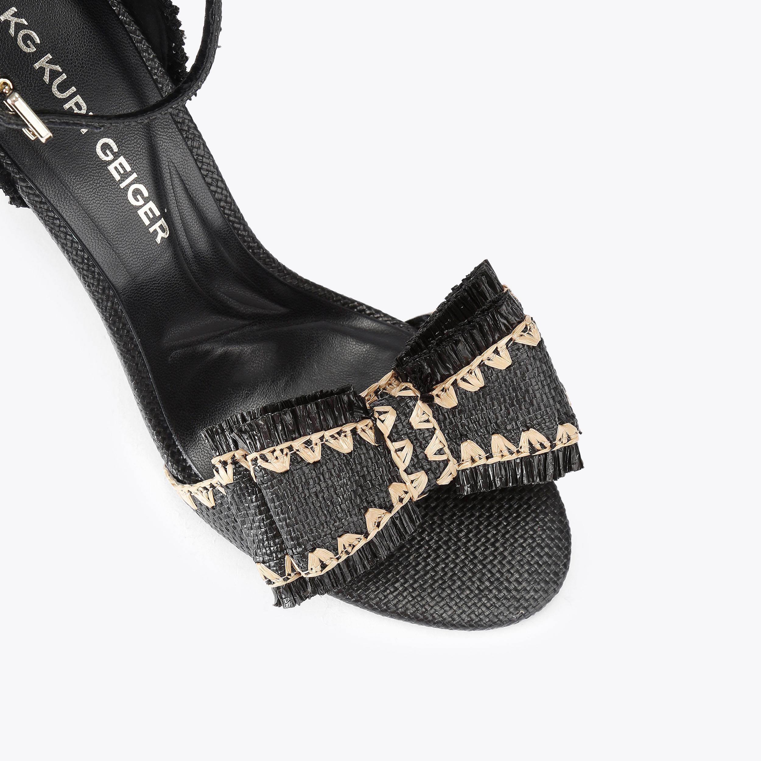 ROBBIE HIGH Black Raffia High Heel by KG Kurt Geiger