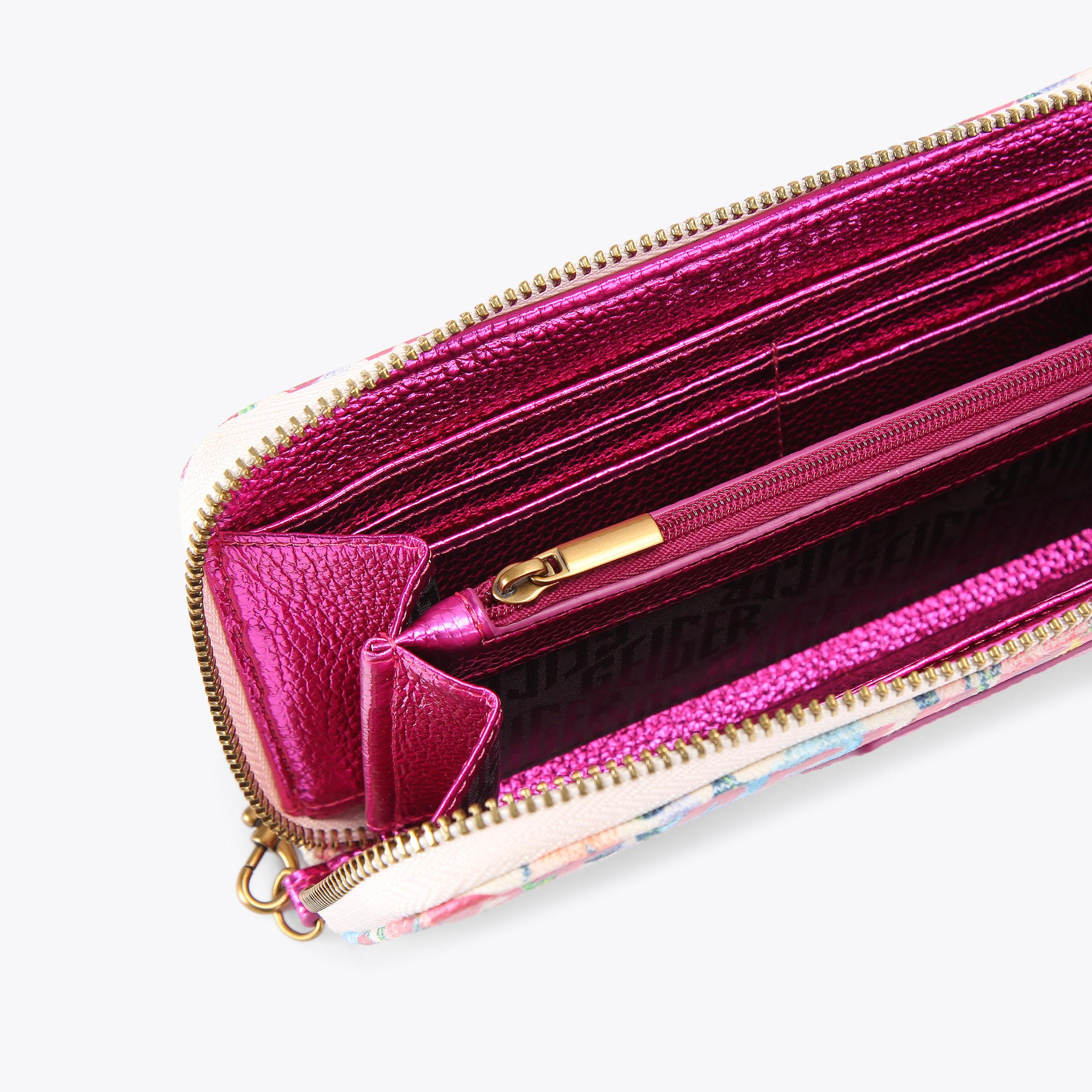 LIMEHOUSE ZIP AROUND WR Pink Canvas Zip Around Wallet by Kurt