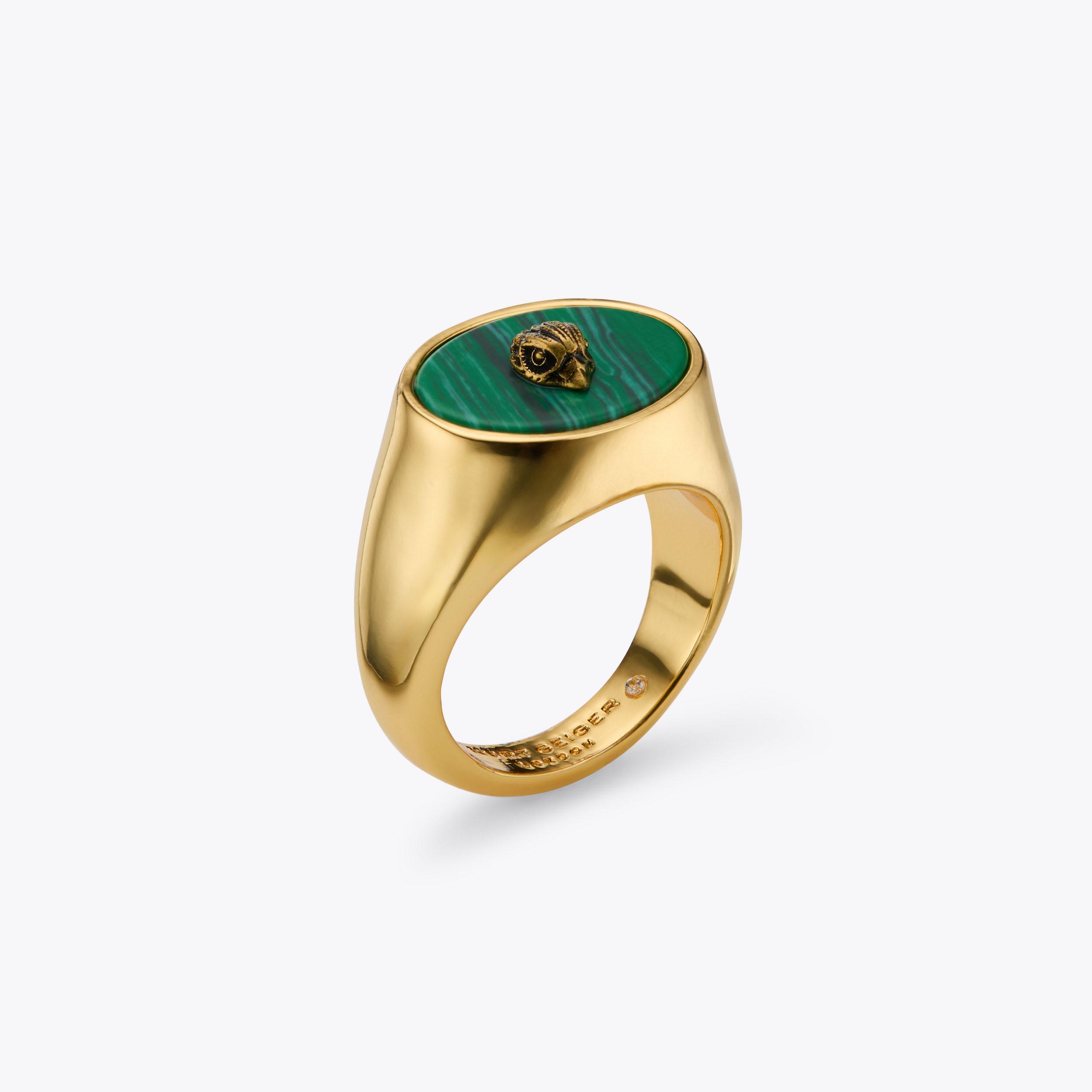EAGLE SIGNET RING Green Eagle Signet Ring by Kurt Geiger London