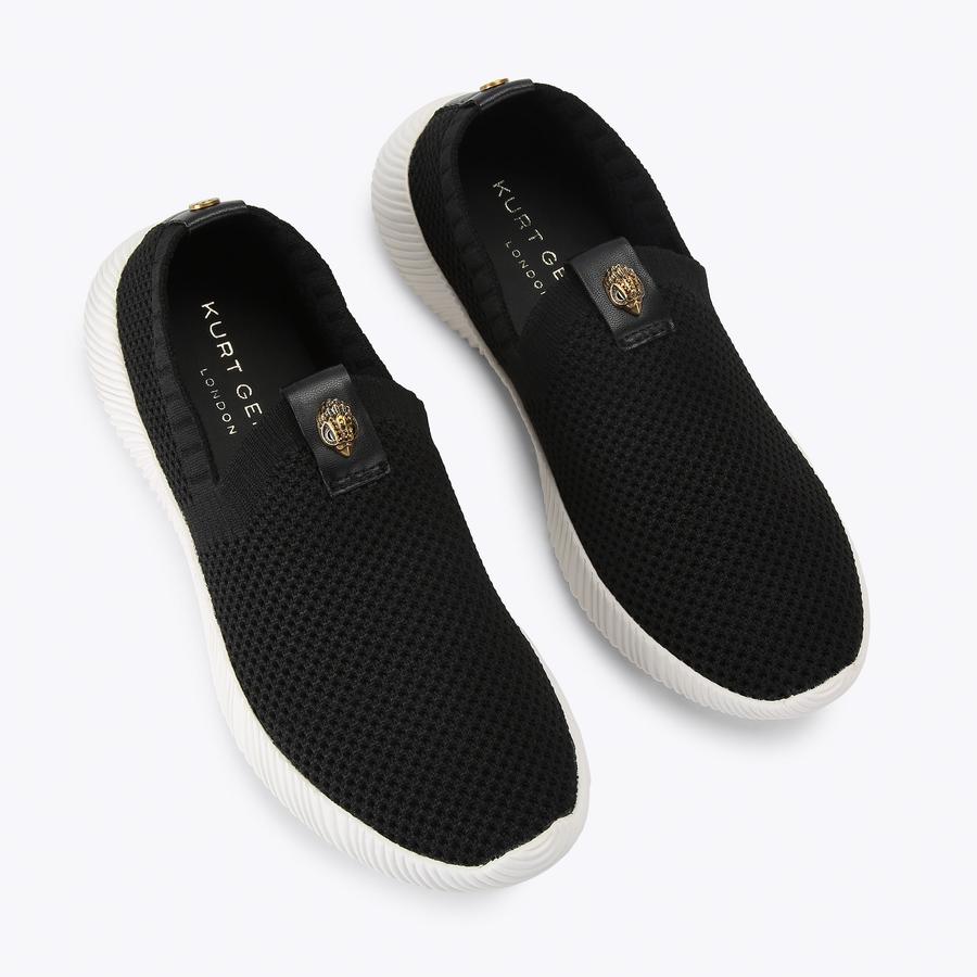 LORNA Black Slip On Sneakers by Kurt Geiger London