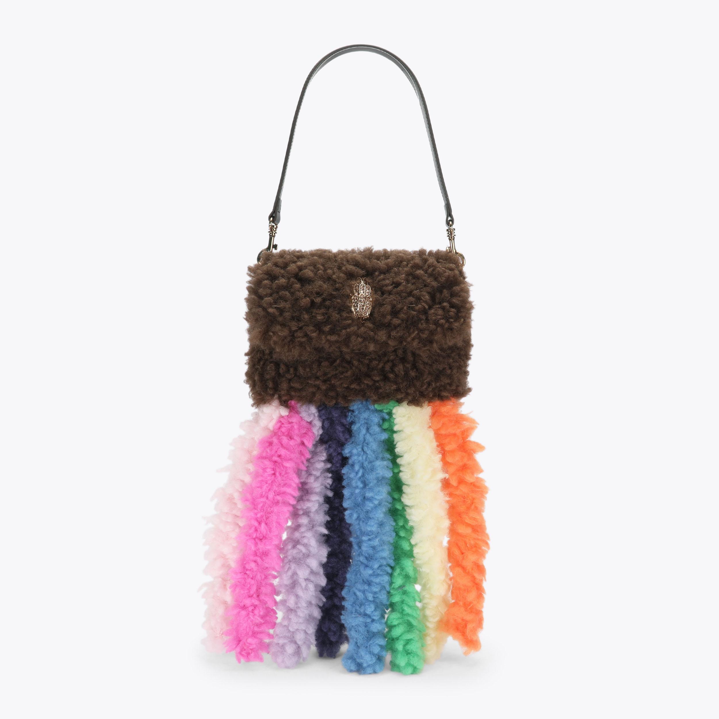 ド、モラ MD KENSINGTON F FUR Multi Colour Tassel Faux Fur Bag by Kurt