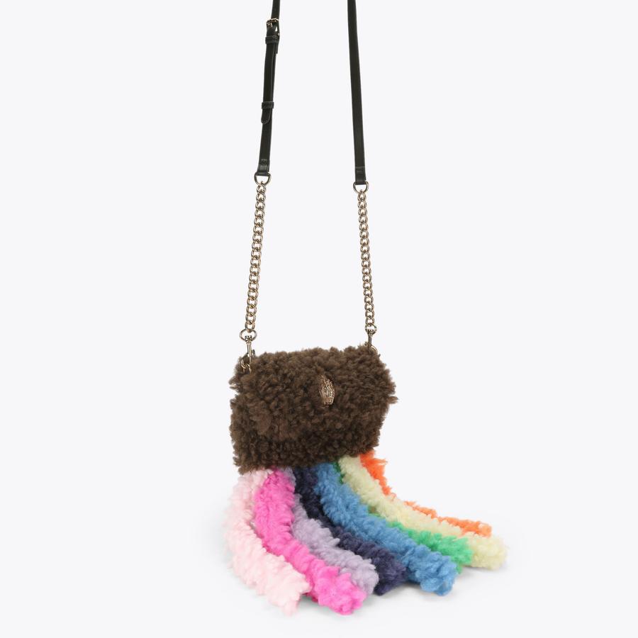 ド、モラ MD KENSINGTON F FUR Multi Colour Tassel Faux Fur Bag by Kurt